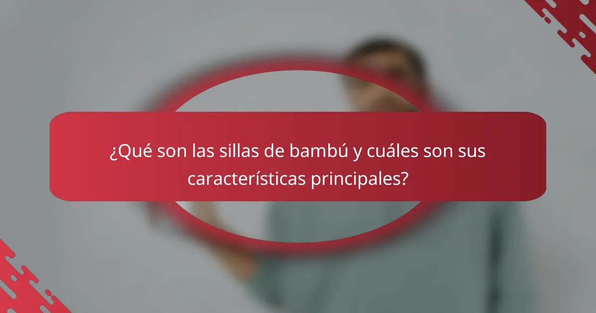 ¿Qué son las sillas de bambú y cuáles son sus características principales?